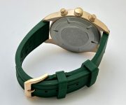 I W C Pilot Chronograph Day-Date Rose Gold Green Rubber Strap Watch - Image 6