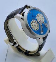 Patek Philippe Bridge Power Reserve Dual Time Ice Blue Swiss ETA Valjoux Automatic Watch - Image 4