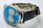 Patek Philippe Bridge Power Reserve Dual Time Ice Blue Swiss ETA Valjoux Automatic Watch - Image 5