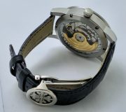 Patek Philippe Bridge Power Reserve Dual Time Ice Blue Swiss ETA Valjoux Automatic Watch - Image 7