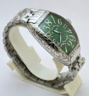 Franck Muller Crazy Hours Croco Green Steel Swiss Automatic Watch - Image 4