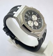 Audemars Piguet Chronometer Steel Black Rubber Strap Watch - Image 4