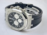 Audemars Piguet Chronometer Steel Black Rubber Strap Watch - Image 5