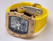 Richard Mille RM11 Rose Gold Yellow Rubber Strap Swiss Automatic Watch - Image 5