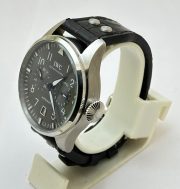 I W C Big Pilot Grey Black Leather Swiss Automatic Watch - Image 3