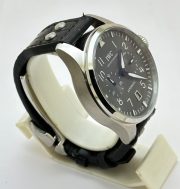 I W C Big Pilot Grey Black Leather Swiss Automatic Watch - Image 4