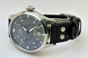 I W C Big Pilot Grey Black Leather Swiss Automatic Watch - Image 5