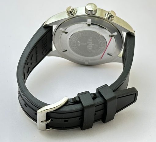 I W C Pilot Chronograph Day-Date Black Rubber Strap Watch - Image 6