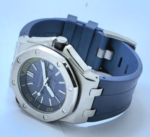 Audemars Piguet Diver Blue Rubber Strap Swiss Automatic Watch - Image 5