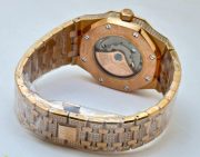 Audemars Piguet Royal Oak Full Diamond Rose Gold Black Swiss ETA Automatic Watch - Image 7