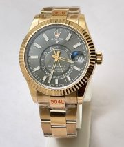 Rolex Sky Dweller Brown Rose Gold Swiss ETA Automatic 7750 Valjoux Movement Watch - Image 2