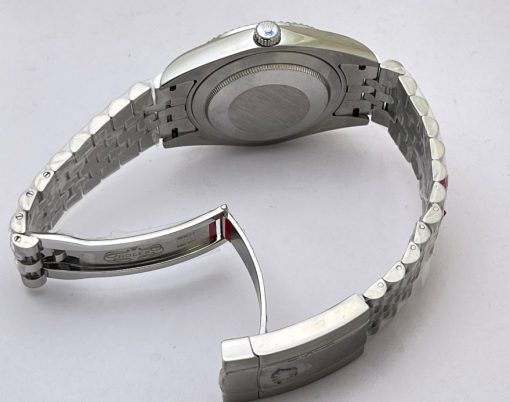 Rolex Date-Just Stick Mark Blue Steel Swiss ETA Automatic 2836 Valjoux Movement Watch - Image 9