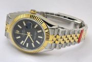 Rolex Date-Just Stick Mark Black Dual Tone Swiss ETA Automatic 2836 Valjoux Movement Watch - Image 6