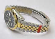 Rolex Date-Just Stick Mark Black Dual Tone Swiss ETA Automatic 2836 Valjoux Movement Watch - Image 7