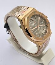 Audemars Piguet Royal Oak Rose Gold Grey Swiss Automatic Watch - Image 4
