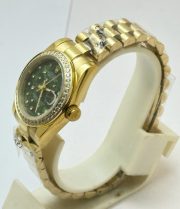 Rolex Datejust Green Floral Diamond Bezel Rose Gold Swiss Automatic Ladies Watch - Image 3