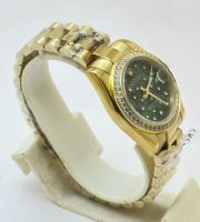 Rolex Datejust Green Floral Diamond Bezel Rose Gold Swiss Automatic Ladies Watch - Image 4