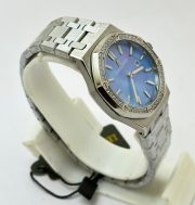 Audemars Piguet Royal Oak Diamond Sky Blue Mother of Pearl Ladies Watch - Image 4